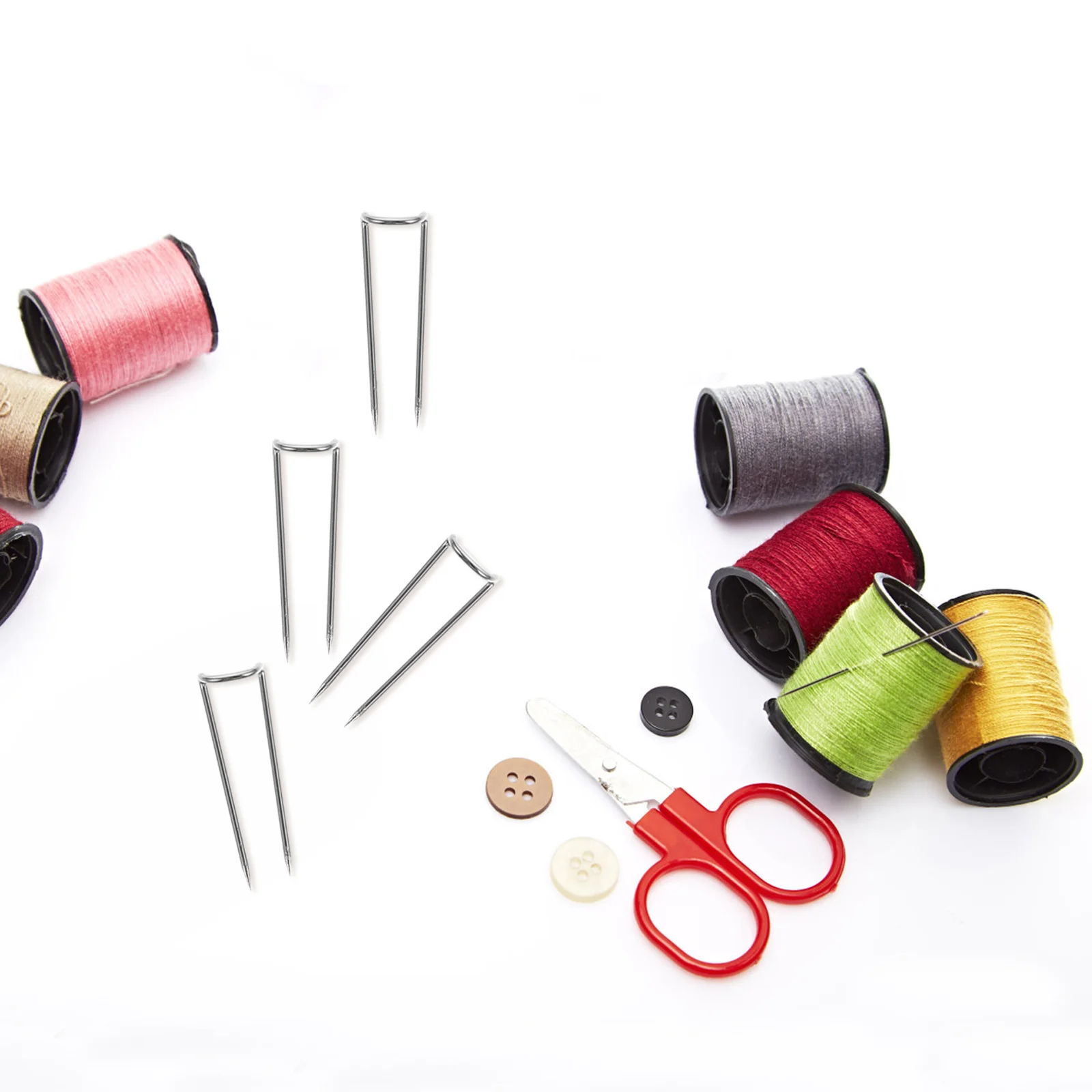 

200pcs U Shape Patchwork Pin Stainless Steel Sewing Needle For Quilting Cloth Positioning T-Shirt Jacket Pants Repair Craft