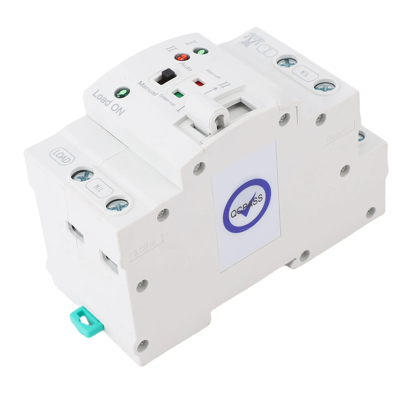 Dual Power Automatic Transfer Switch 2P 63A Millisecond Switching DIN Rail Mount Auto Manual Dual Power Selector