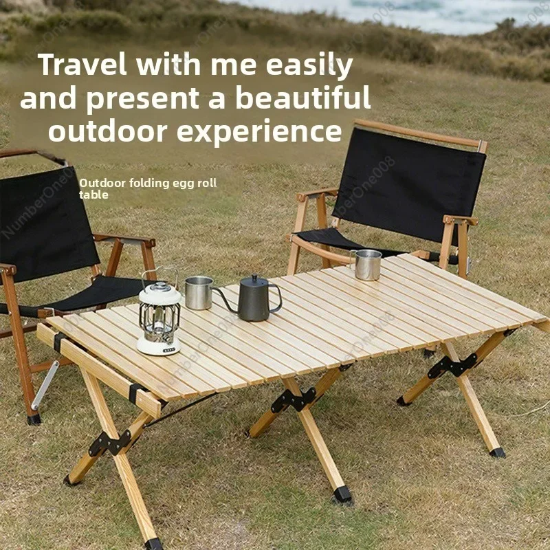 Aluminum Folding Camping Table, Portable Roll-Up Picnic Desk for Outdoor BBQ, Fishing & Travel