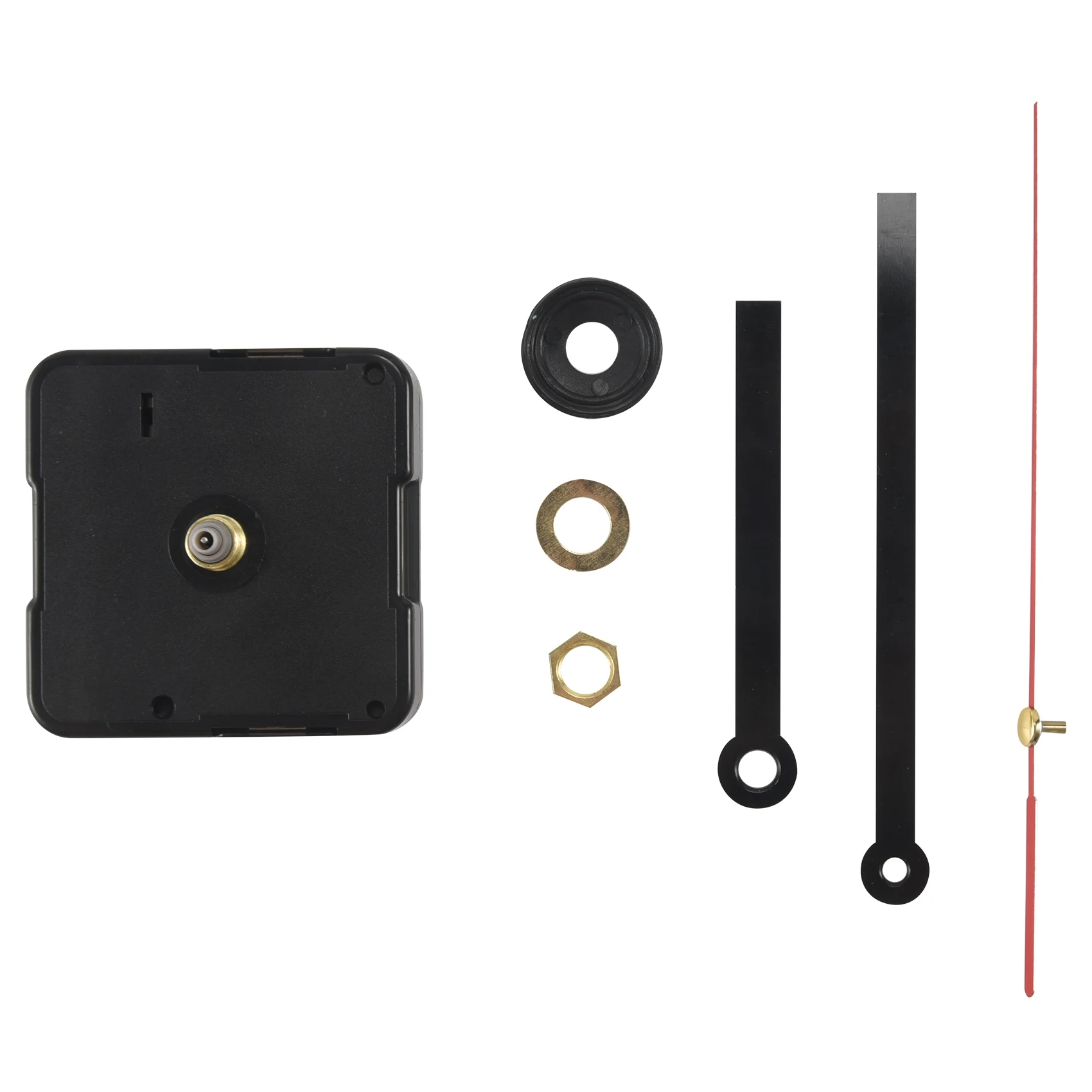 ABQR Quartz Clock Movement Mechanism DIY Repair Parts Black + Hands