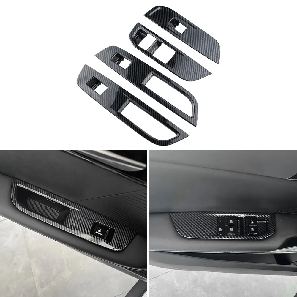 

Для MG 4 MG4 EV Mulan 2022 2023 2024, аксессуары, панель переключателя подъема окна автомобиля, накладка, украшение, АБС-пластик, углеродное волокно