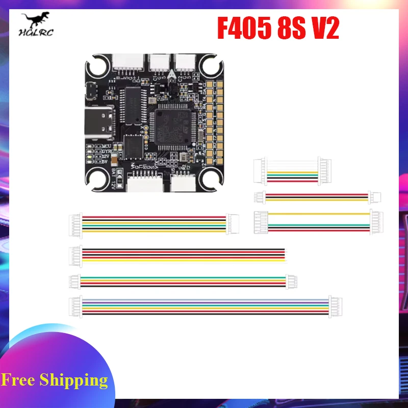HGLRC F405 8S V2 Flight Controller STM32F405 ICM42688 Gyro 16MB Black Box for Long Range Freestyle Cinewhoop Quadcopter