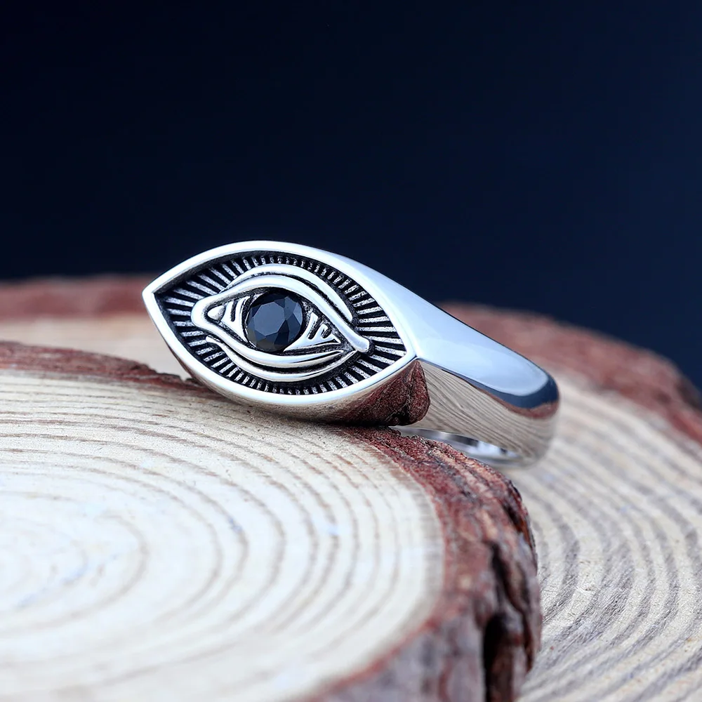 All Seeing Eye Horus Radiate Brilliant Light God Free Mason Sterling Silver Ring