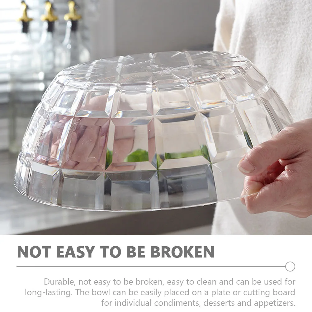 

3 Pcs Transparent Salad Bowl Easy to Clean Fruit Snack Dessert Party Plastic Bowls for Family Gatherings
