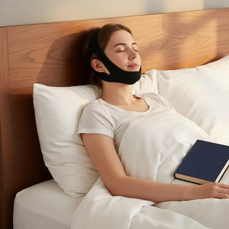 Anti Snore Chin Support Strap Ergonomic Triangle Design Adjustable Effective Sleep Aid for Snorers