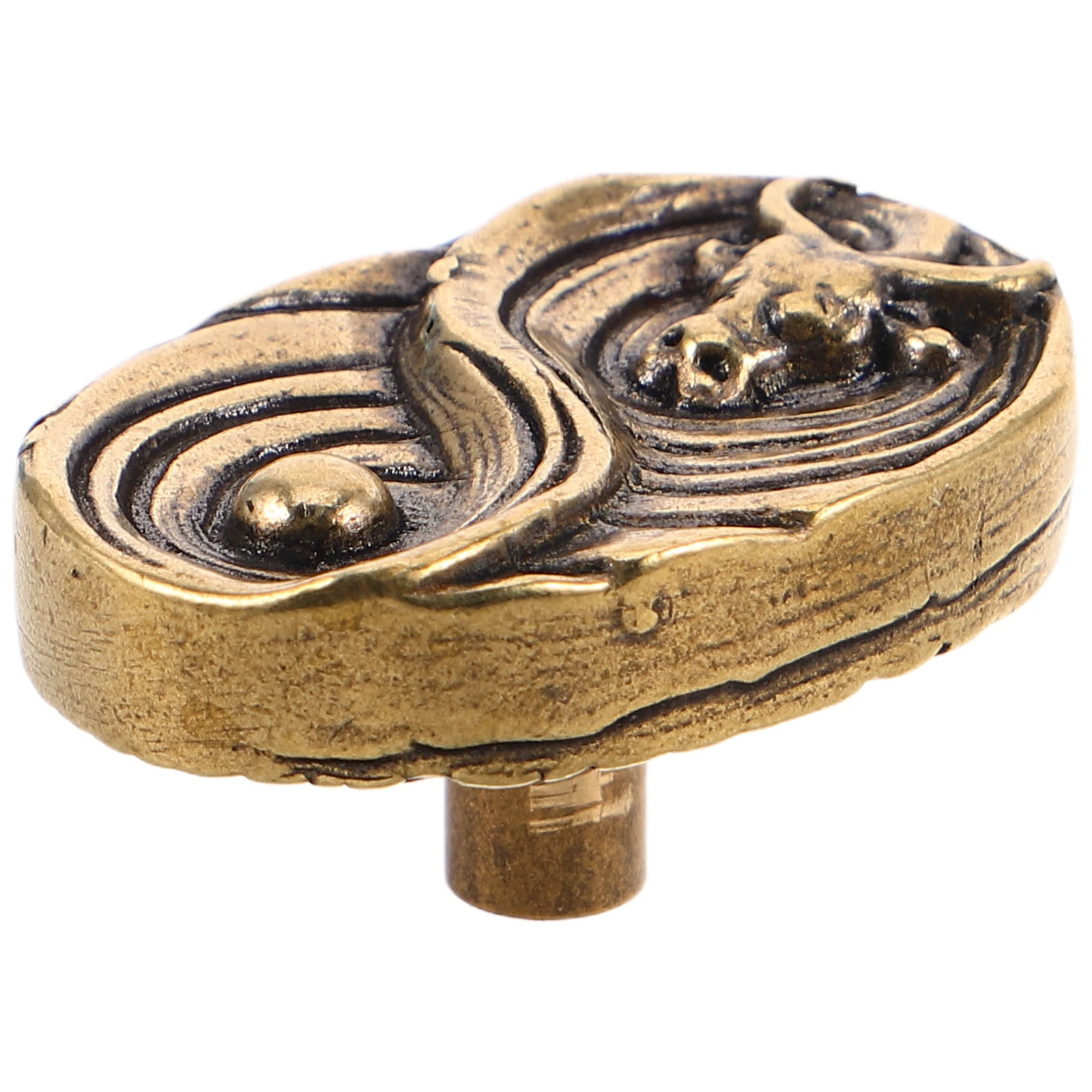 

Retro Brass Bull Head Cabinet Knob Vintage Copper Handle for Dresser Drawer Wardrobe Furniture Decorative Pulls