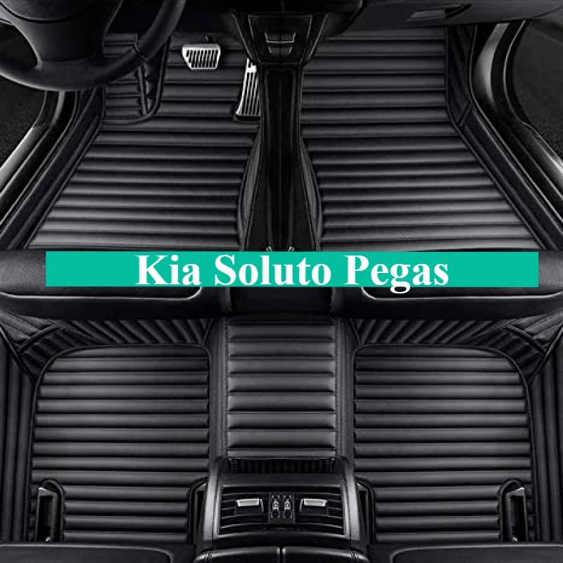 Custom Car Floor Mats for Kia Soluto Pegas 2007-2024 Fashion Interior Accessories Auto leather Carpet Rugs Coche Trunk cushion