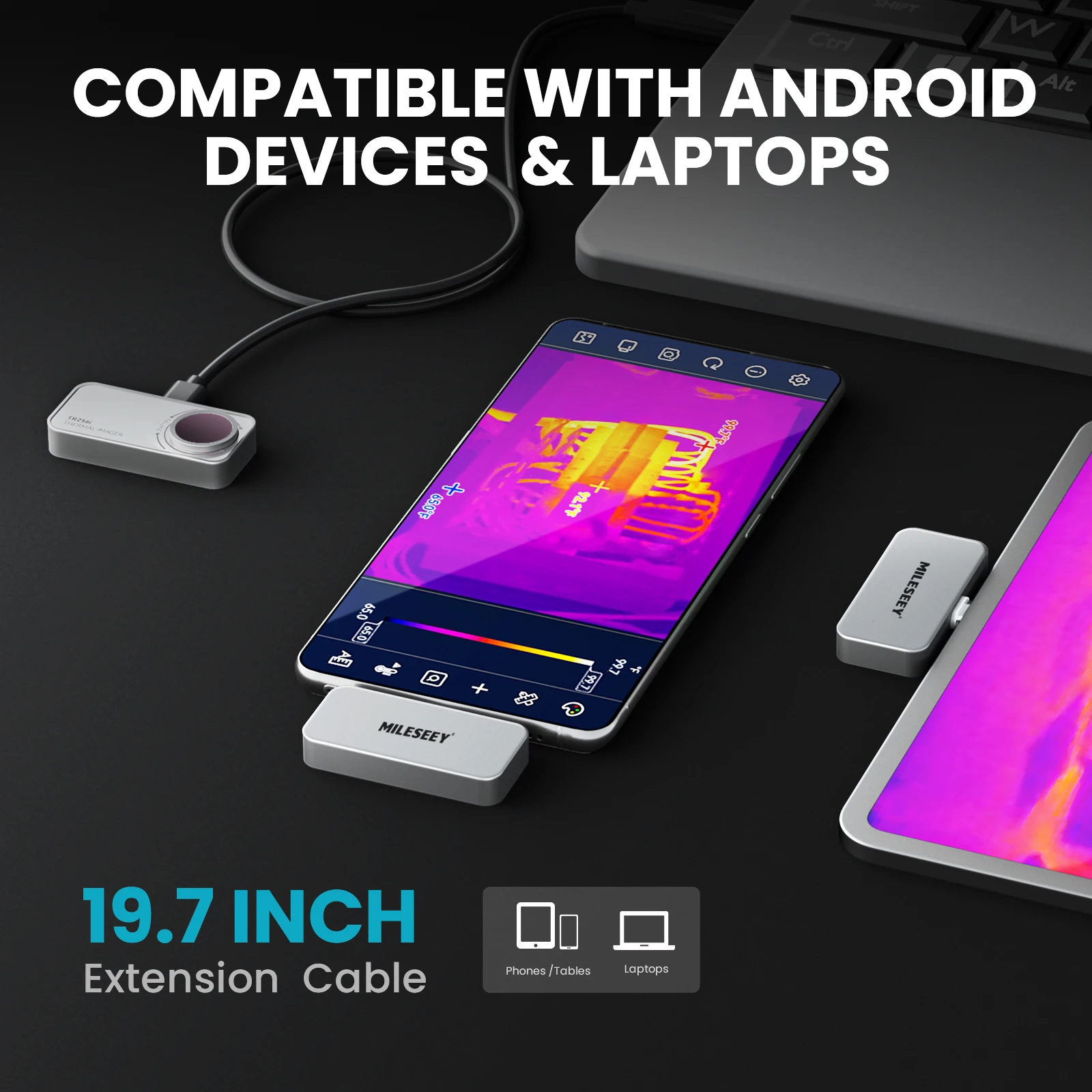 موازين الحرارة MILESEEY TR256i 256x192 لنظام Android