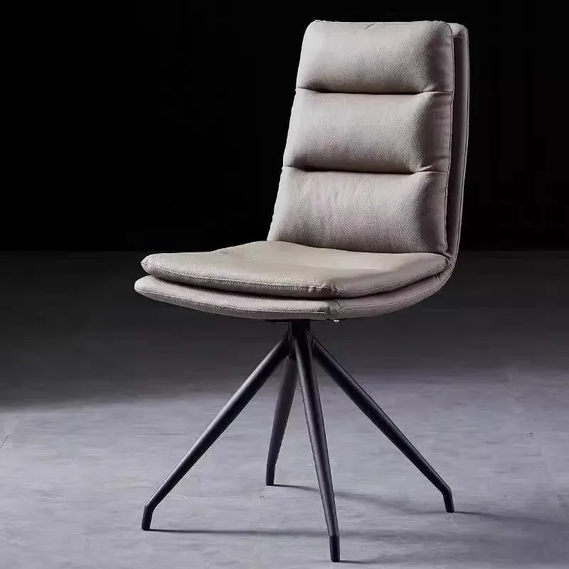 Simple modern back chair, light luxury Nordic, rotatable dining chair, household casual leather stool, dining table