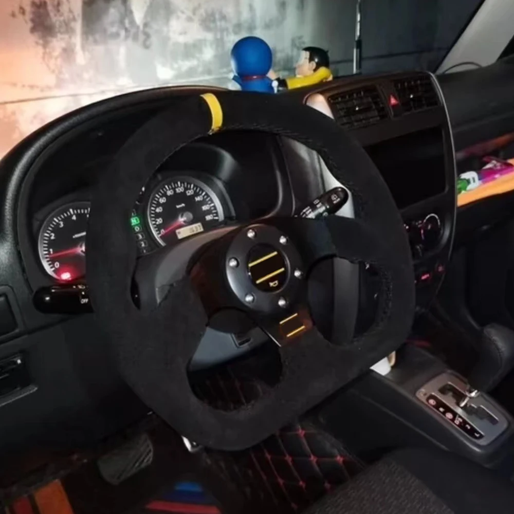 

JDM Racing Power Sport 13 дюймов 325 мм D-образный ПВХ Автомобильный руль с логотипом Om