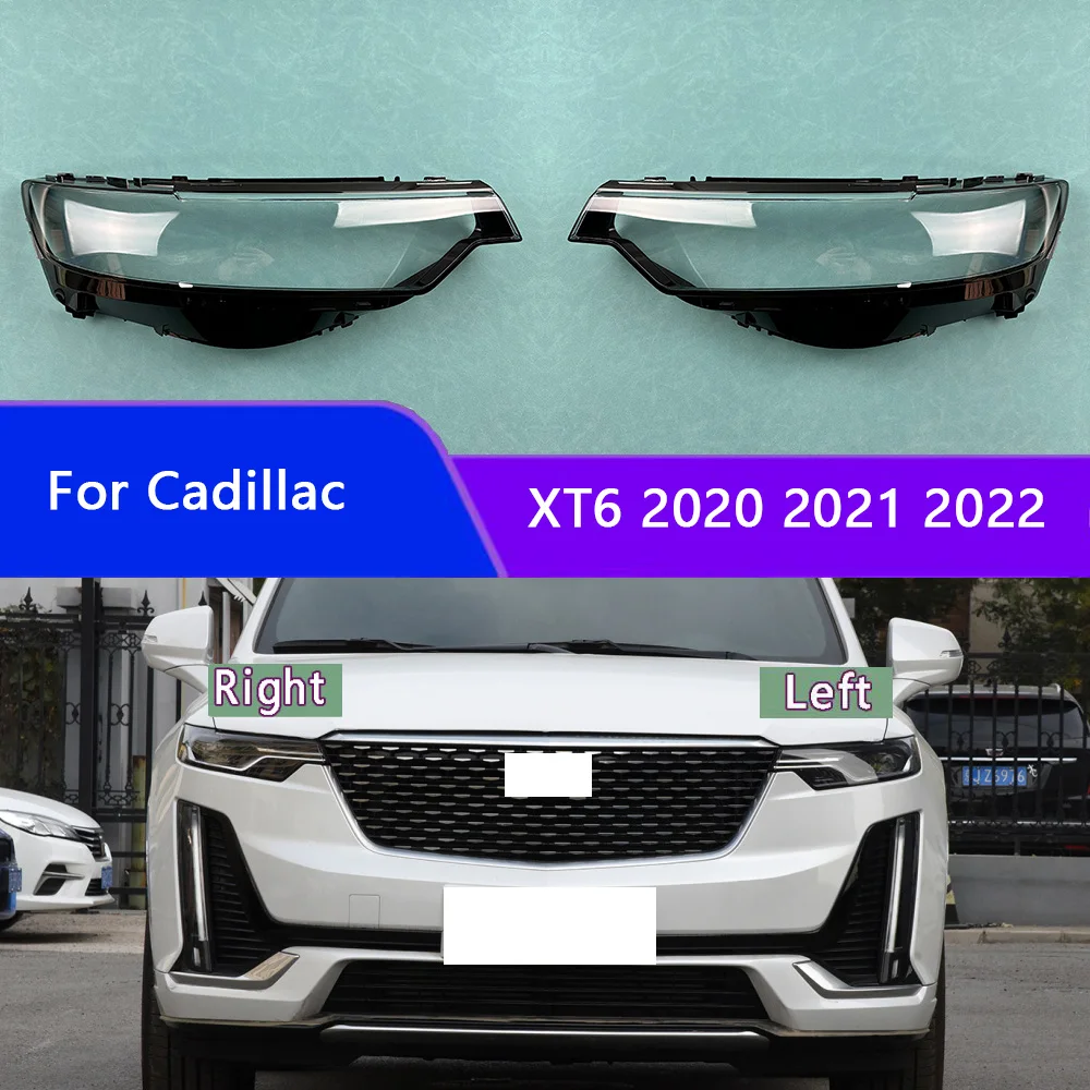 

For Cadillac XT6 2020 2021 2022 Front Headlamp Cover Transparent PC Lampshade Headlight Shell Lens Plexiglass