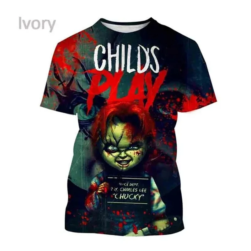 Fashion New Design Men And Women Horror T Shirt 3D Printing Movie Bride Of Chucky Cool T-Shirt Unisex Cosplay Clown Chucky Doll