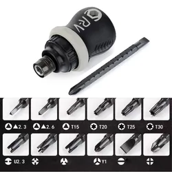 13in1 Mini Ratchet Precision Screwdriver Magnetic Telescopic Labor-Saving Hand Tool Slotted Dual-purpose Head