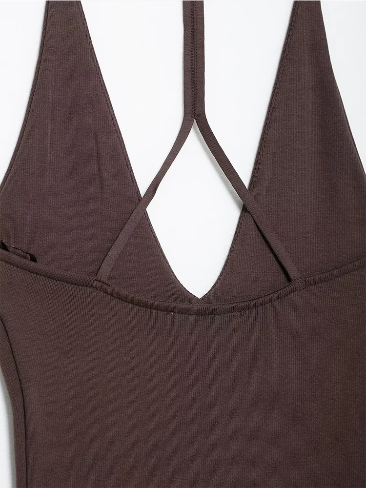 TFMLN Women Solid Bodysuit Sexy Backless Fashion Slim Women Top Chic V Neck Sling Body Suits Summer Female  High Street Outwear