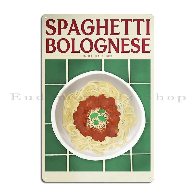 Bolognese Food Lover Spaghetti Pasta Italian Food Funny Bolognese Bolognese Owner Metal Plaque Iron Wall Cave Tin Sign Poster