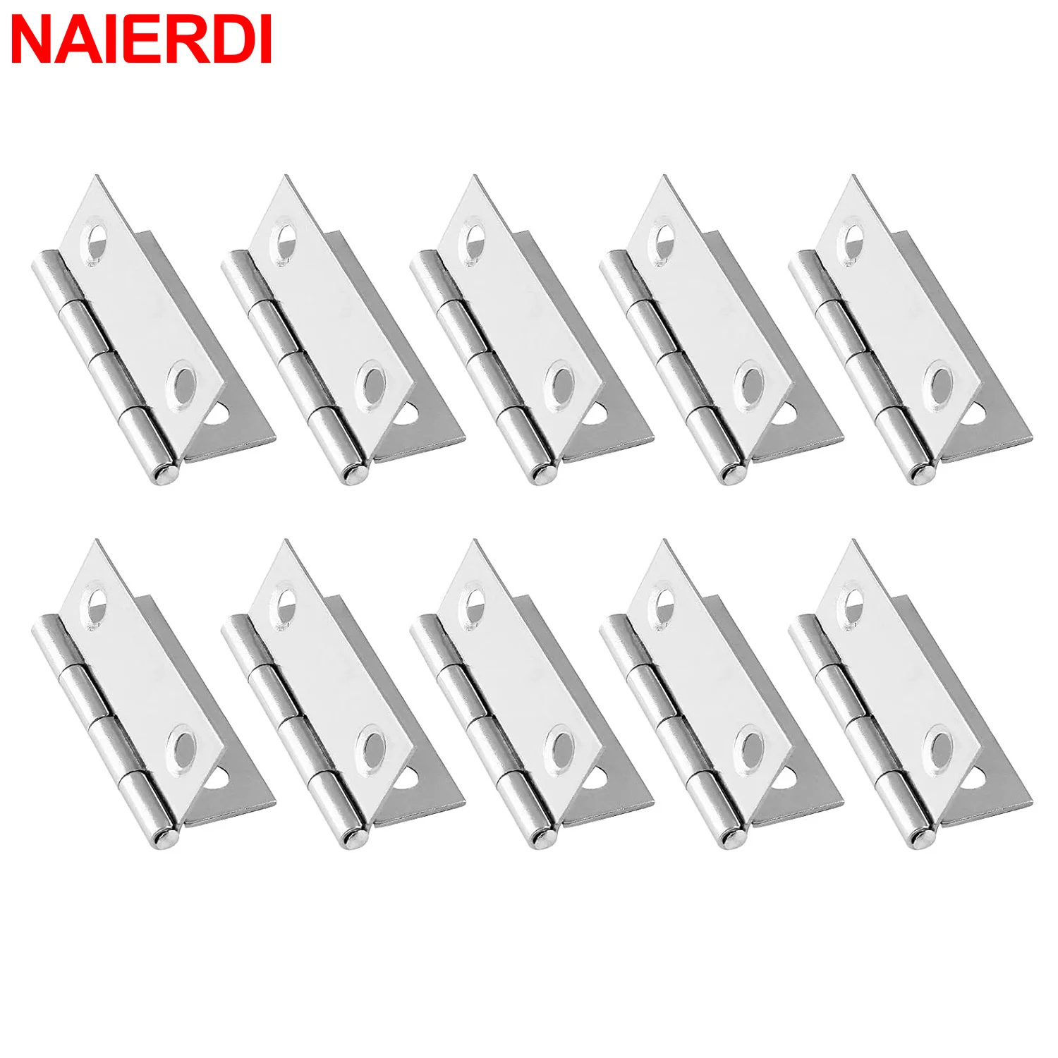 

NAIERDI 20 Pack 1.5 Inch Butt Hinge Stainless Steel Folding Butt Hinges Cabinet Mini Hinges Small Box Hinges Door Hinge