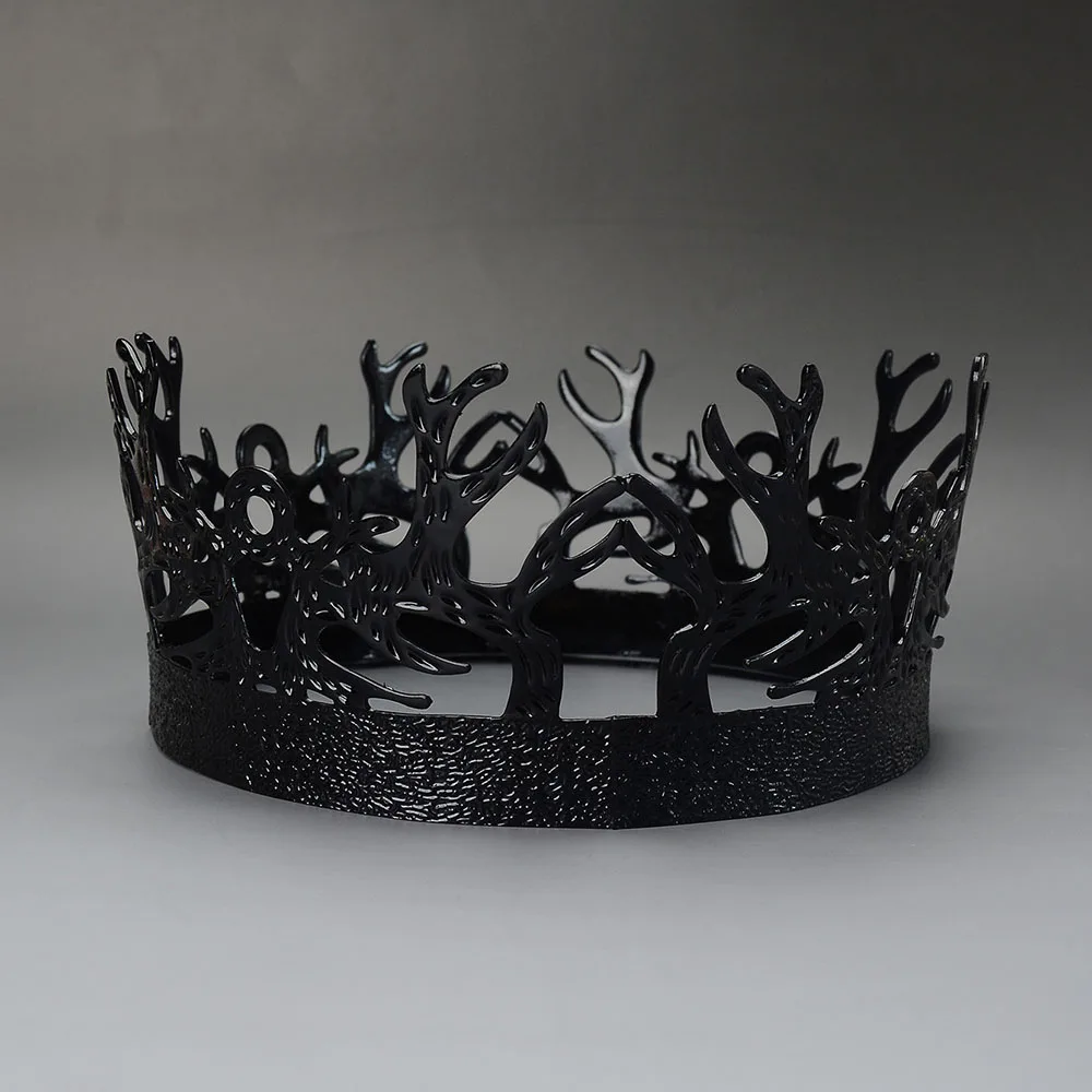 1 قطعة لعبة من عروش جوفري Baratheon التاج الأسود الرجال الملك تيارا للمهرجانات تأثيري القرون الوسطى القوطية إكسسوارات الشعر تحت عنوان