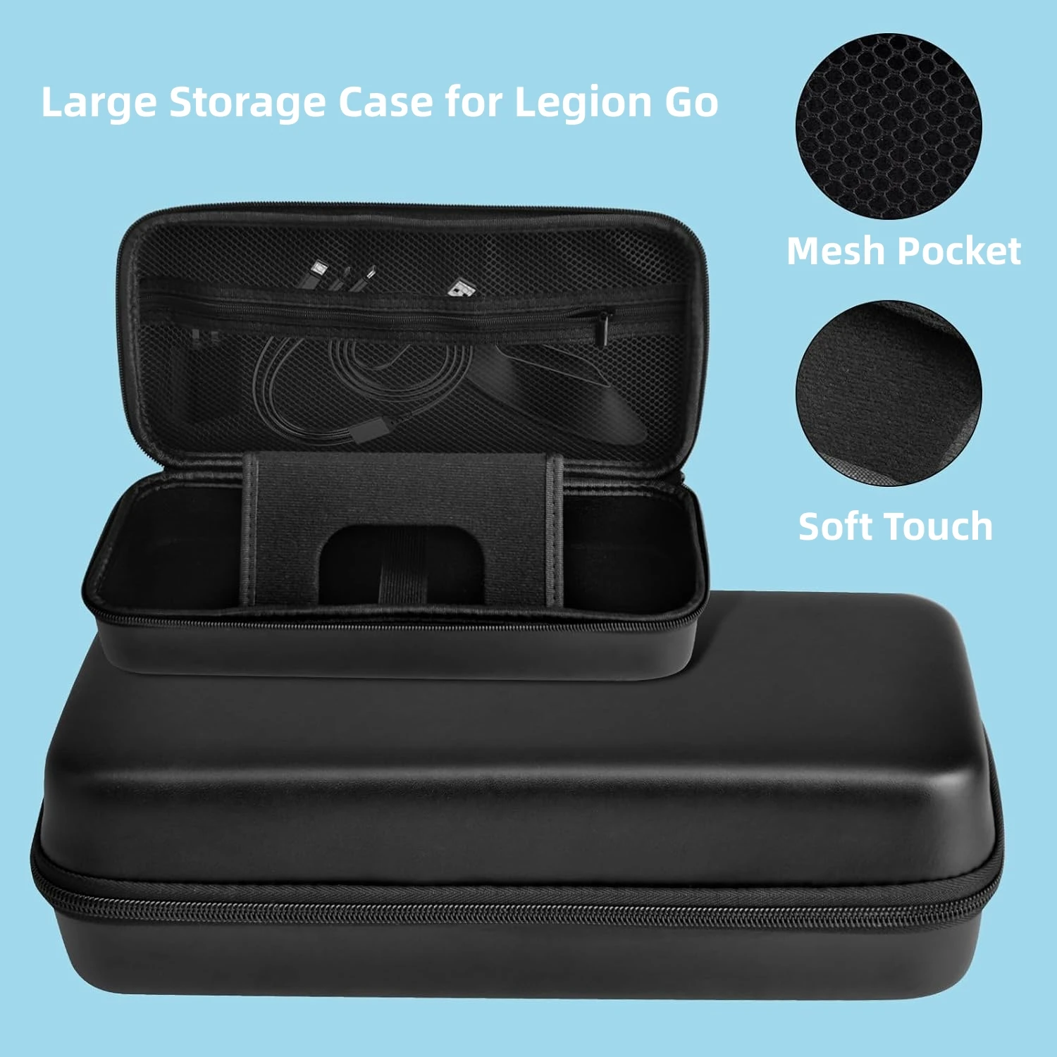 Carrying Case for Legion Go, Protective Travel Carry Pouch & Large Space Pocket for Lenovo Legion Go Gaming Console Accessories