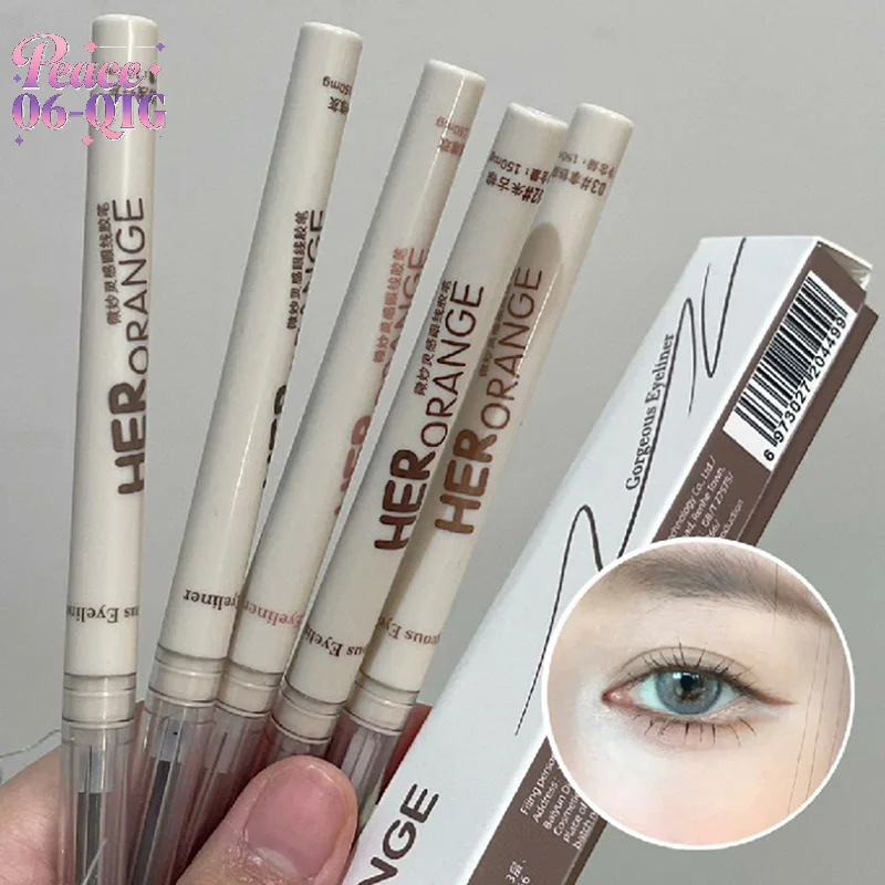 HERORANGE Eyeliner Gel Stift 5 Farben Langanhaltender Wasserfester Gel-Eyeliner Latte Coffee Mate Seidenraupen-Eyeliner Stift Make-up