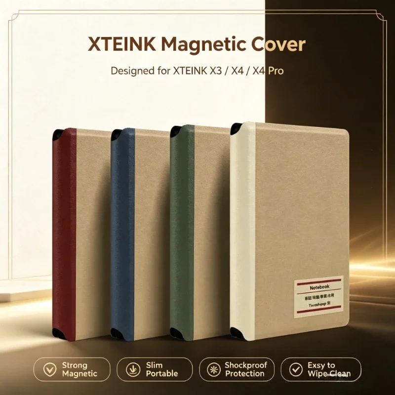 Classic Notebook DIY Magnetic Protective Case for XTEINK X4Pro E-book Case Protective Shell X3 X4 E-Book Reader Case Shell Gifts
