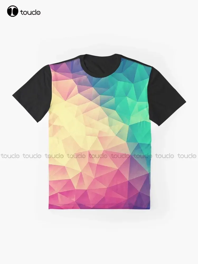 Abstract Polygon Multi Color Cubism Low Poly Triangle Pride / Lgbt Design Graphic T-Shirt Custom Gift Xxs-5Xl Streetwear