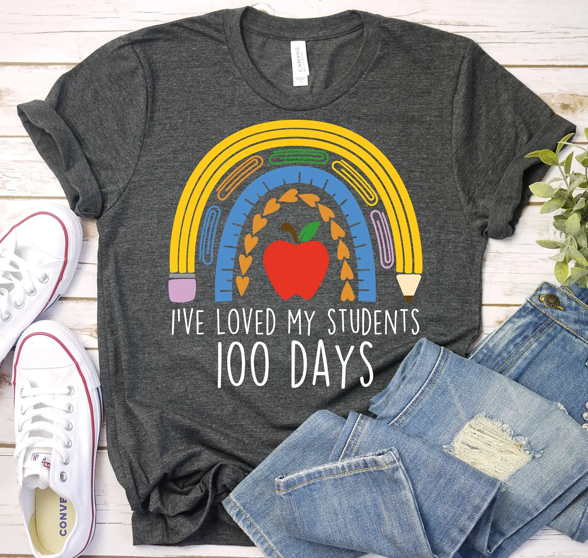 Love My Students 100 Days Teacher T Shirt Of School Preschool Special Education Rainbow