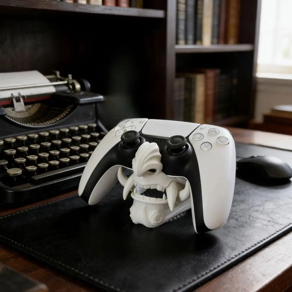 For PS5 Samurai Evil Ghost Mask Handle Bracket Desktop Display Stand Game Console Computer Decoration