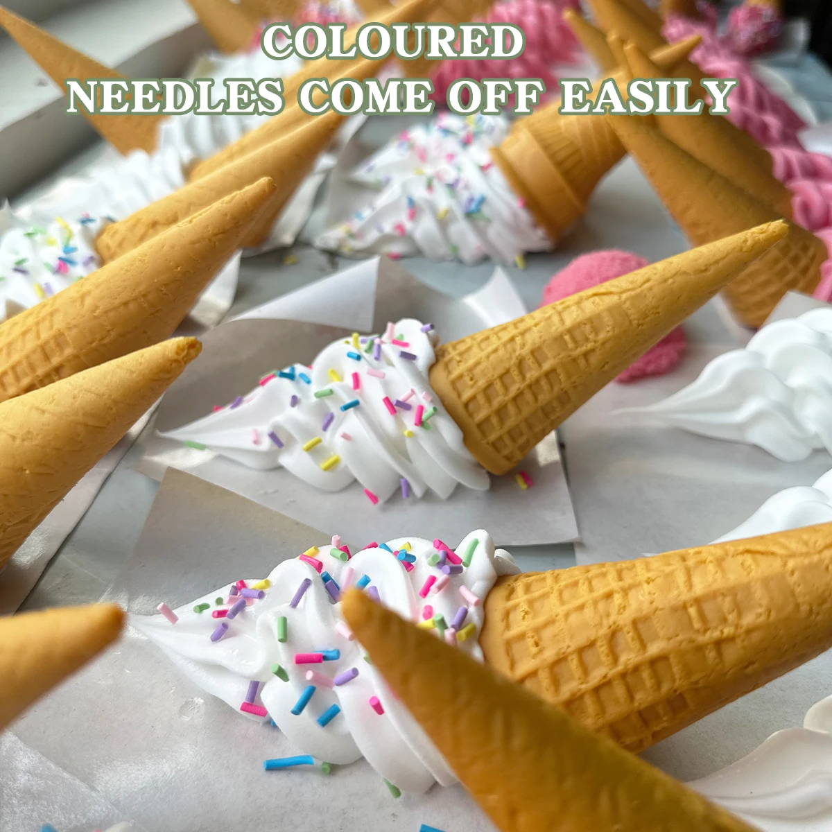 Realistic Fake Fallen Ice Cream - Dropped Cone Display Model for Bakery Shop Window, Food Photography Props & Decoration