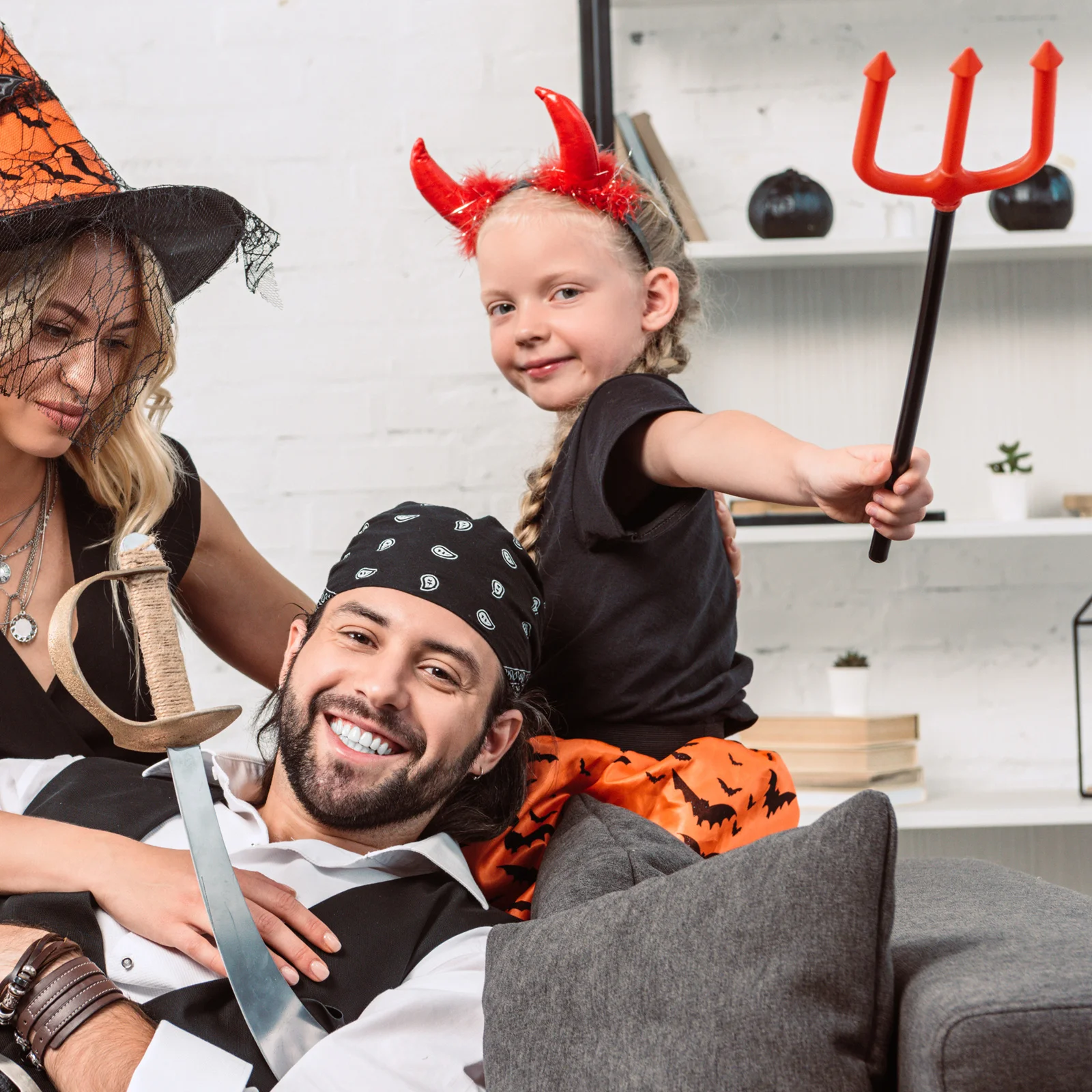 

Halloween Party Decoration Costume Accessory Plastic Cattle Fork Scepter Makeup Prop New