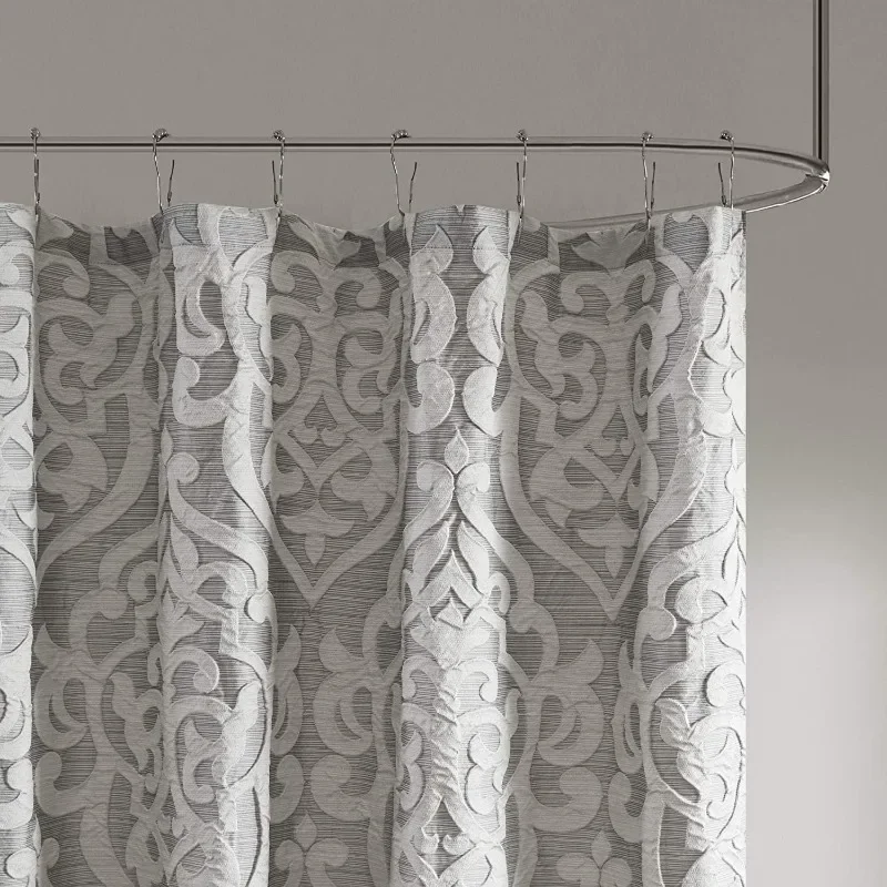 Luxurious textured jacquard, damask emblem machine washable modern home bathroom decor,