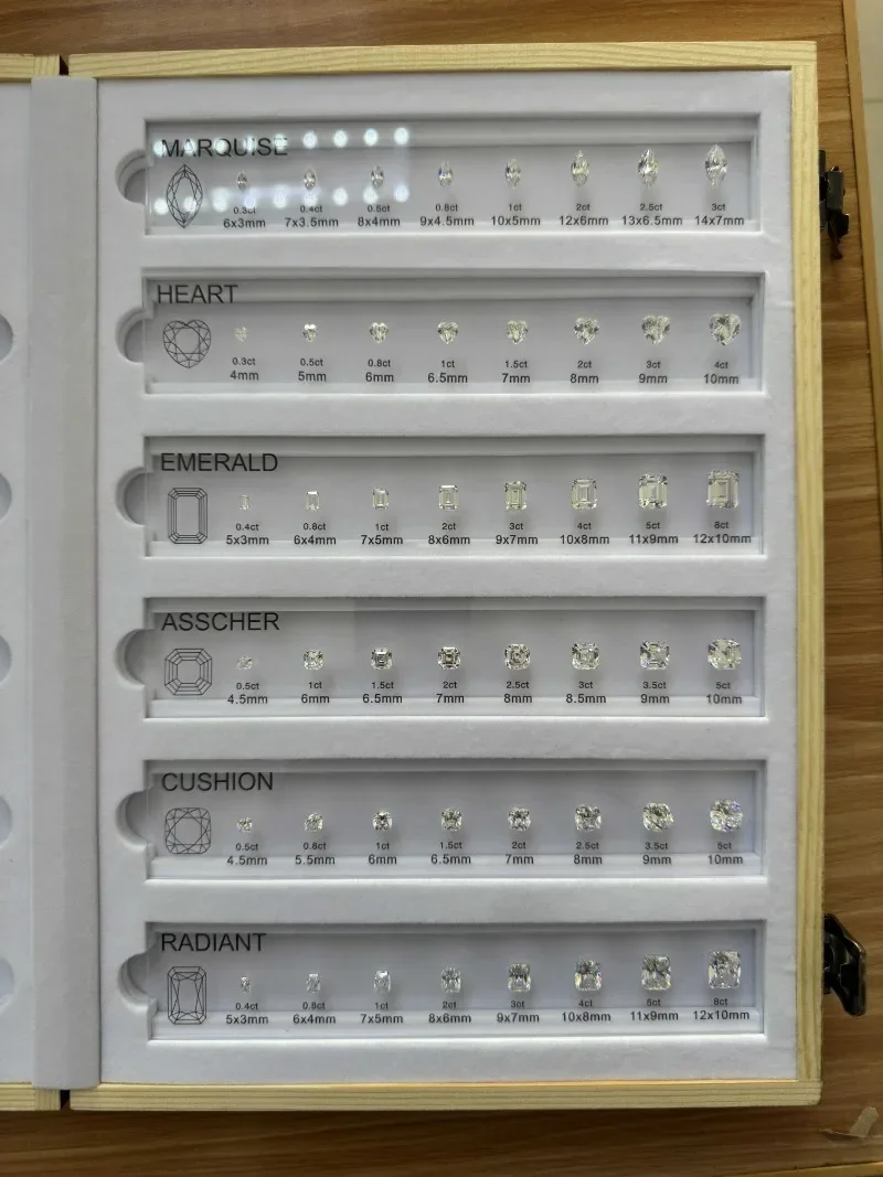 Cubic Zirconia Comparison Chart Acrylic Plate Setting Diamond Dealer Tools 11 Shapes 88 Stones Reference Chart Crushed Ice Cut