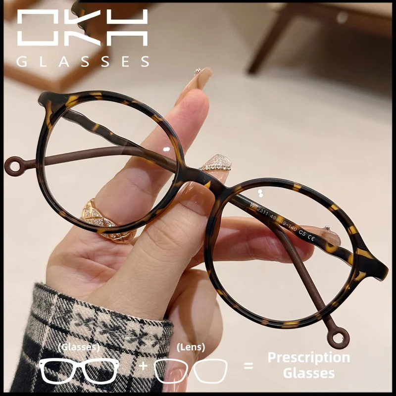 

OKH винтажная женская круглая оправа, модная универсальная оправа для очков для близорукости, очки по рецепту для чтения