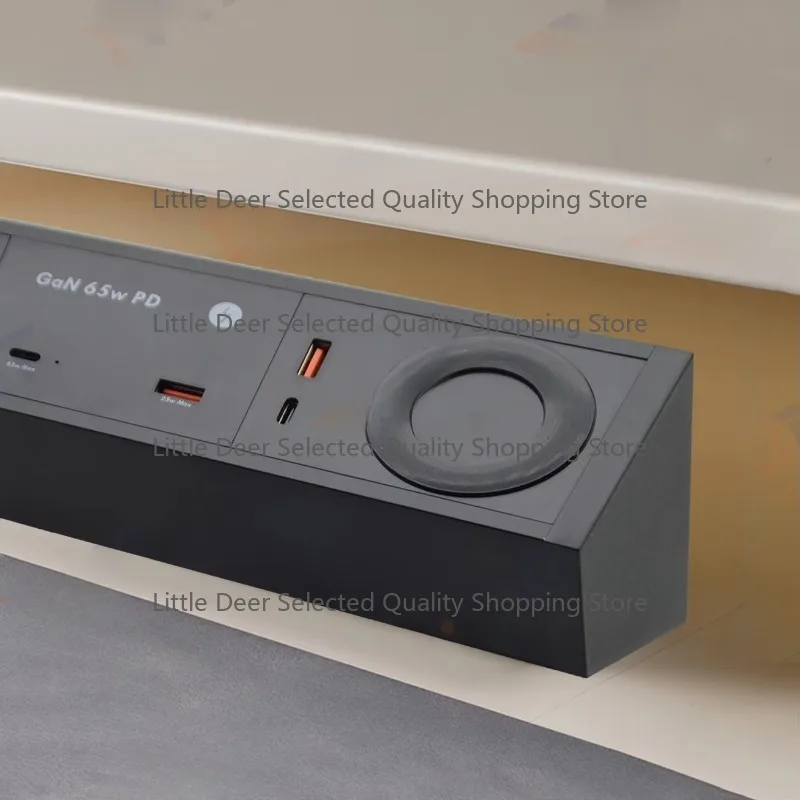 Dual USB A+C 65W PD Fast Charge 2 AC Outlet Multi-Functional Desktop Clamp Socket Power Strip 65W PD Fast Charge