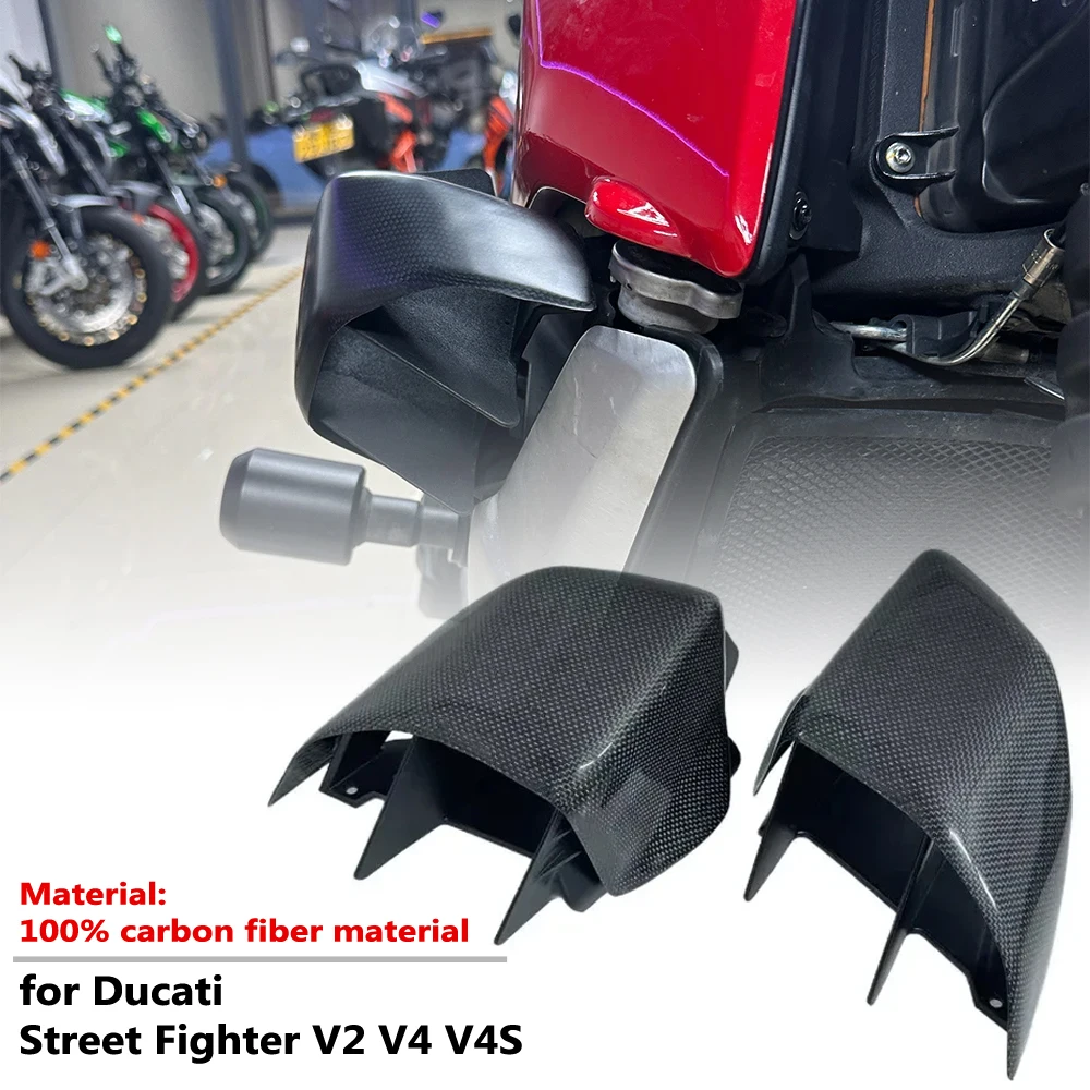 

for Ducati Street Fighter V2 V4 V4S Wotorcycle carbon fiber fixed wing front aerodynamic spoiler wing kit