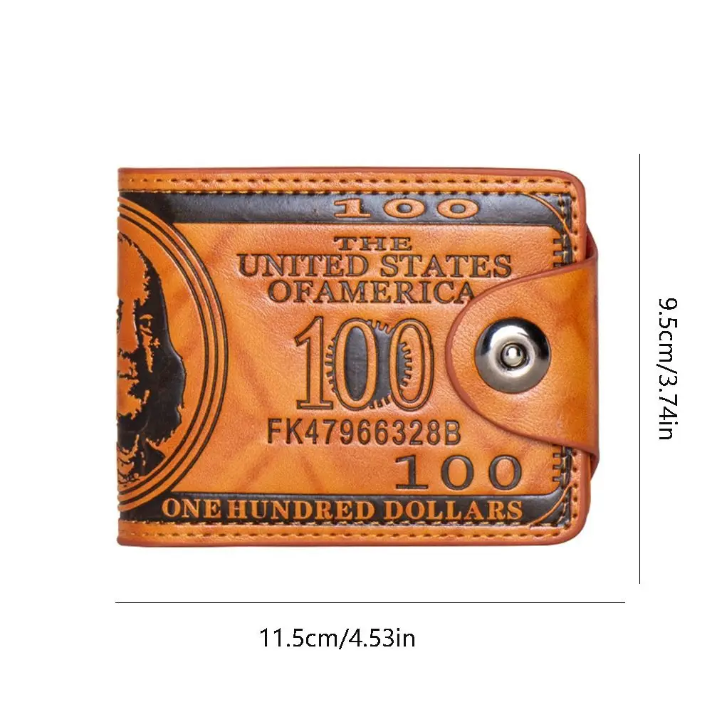 US Dollar Pattern Dollar Pattern Wallet PU Leather Magnet Buckle Photo Card Holder Large Capacity Money Pocket Purse Outdoor