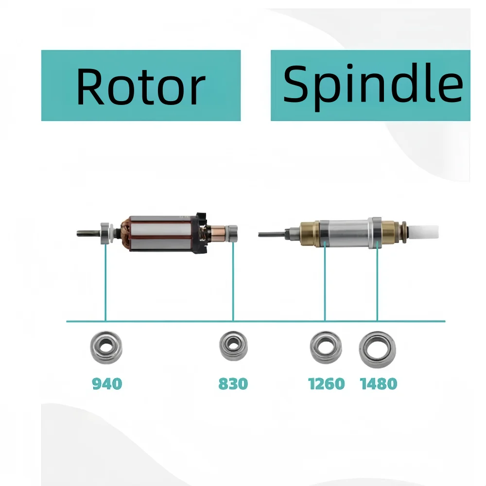 Fuerte 210 105L 102L taladro de uñas pieza de mano rodamientos de bolas 830 940 1260 1480 para Micromotor accesorios de fresado de uñas