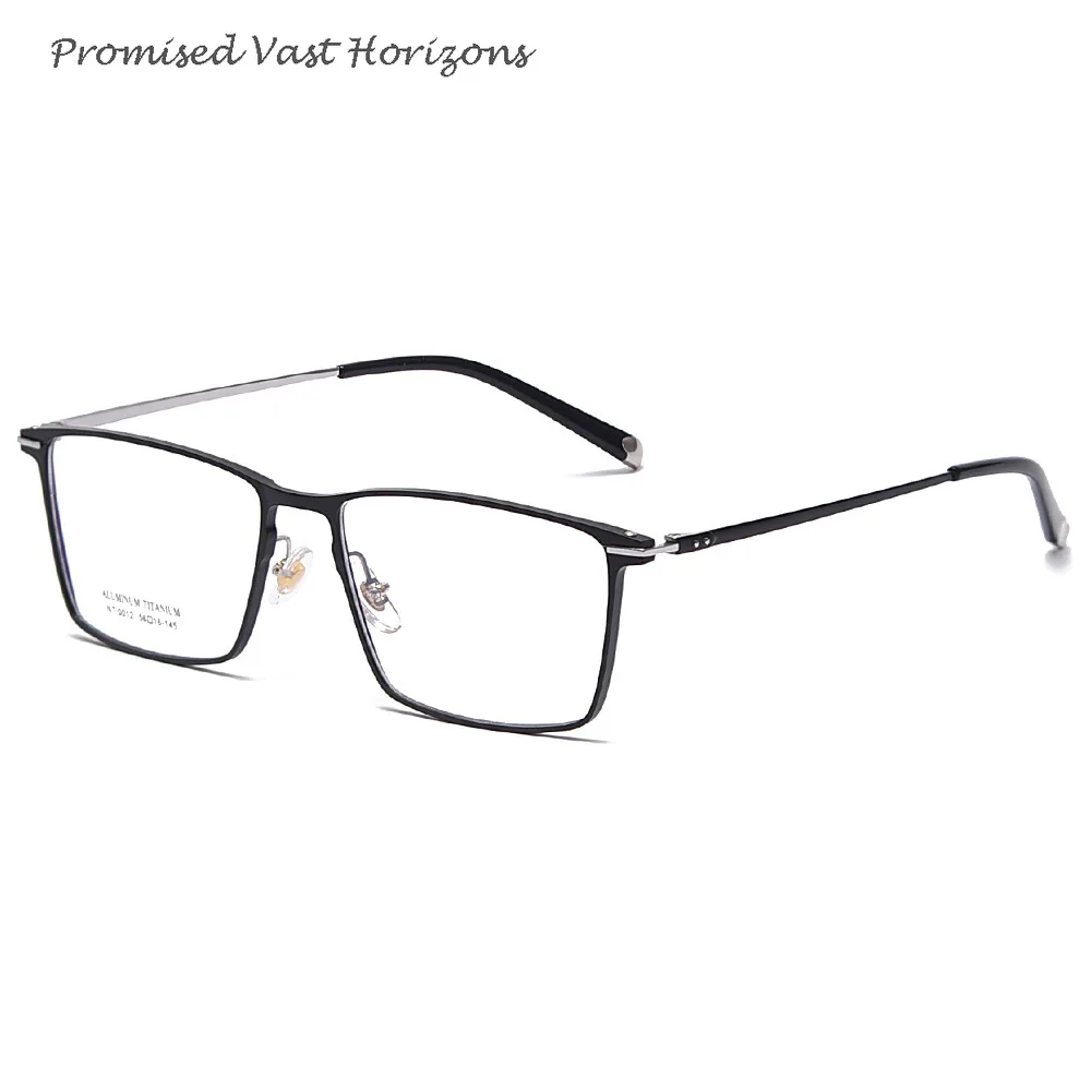 Unisex Aluminum Magnesium Alloy Light Weight Business Equipped with Myopia Frame Men's Women's Rectangle Lens Eyewear Frames