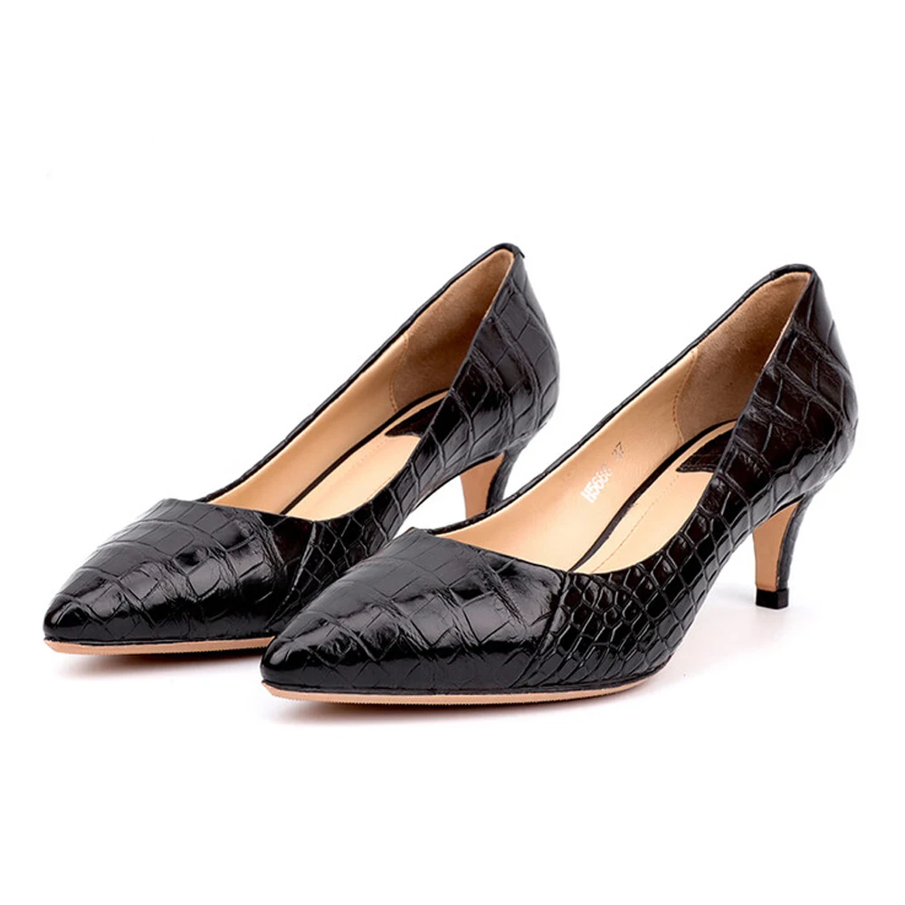 

yingshang new women crocodile shoes new fashionable high-heeled pointed pointed fashion single shoes female shoes