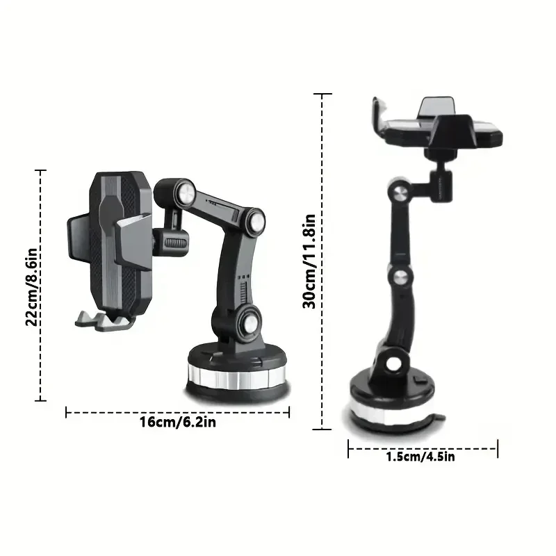 Multifunctional 360° Retractable Rotary Adjustment Universal Car Phone Bracket, for Car, Truck, Engineering Vehicles Car Holder