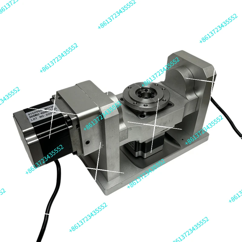 CNC Rotary Axis 4th 5th Axis Dividing Head Reduction Ratio 10:1 Harmonic Reducer Harmonic Gearbox NEMA 34 86 Stepper Motor