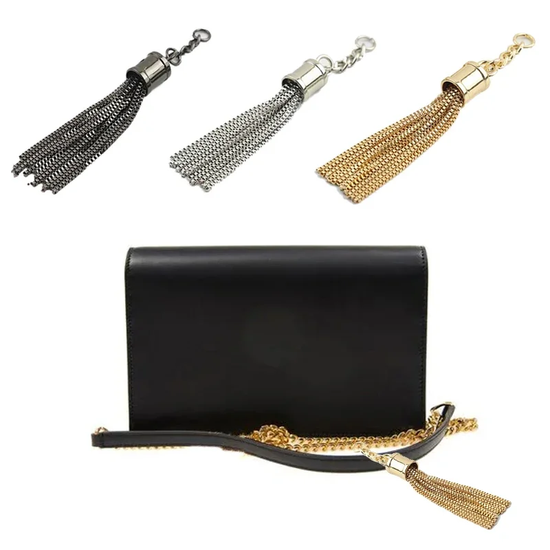 Fashion Metal Decoration Buckle Tassel Pendant Keychain for Handbag Bag Purse Hardware Accessories DIY Crafts Decor Tassel