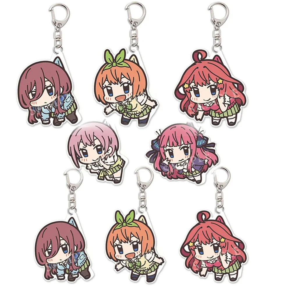 Брелок-для-ключей-с-пятью-равными-цветами-Накано-Ичика-Нино-Мику-Йоцуба-Ицуки-брелок-для-ключей-с-героями-мультфильмов-акриловый-брелок-кулон