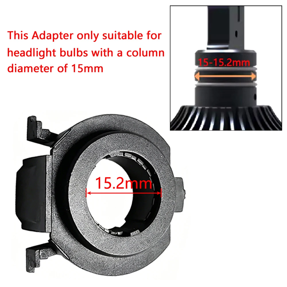 1 Set ABS H7 LED Headlight Bulbs Adapter Holder For 2015/2017 Focus Fiat Land Rover Freelander MK3 MK35 Head Lamp Base Retainer