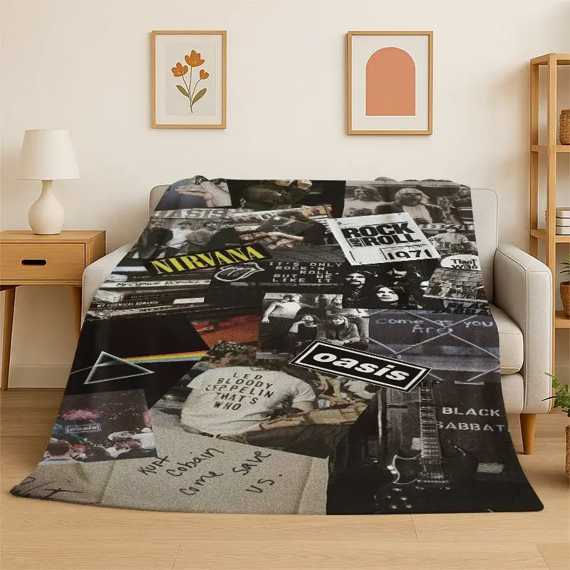 Music Pink F-Floyd Rock Band Soft Flannel Throw Blanket,Warm Cozy Blanket for Bed,Couch,Sofa,Bedroom,Living Room,Travel,Camping