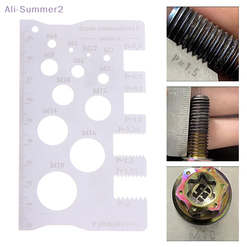 Durabler Stainless Steel Ruler Screw Measuring Ruler Precise Pitch Measurement Thread Gauge Screw Measurement Ruler Measuring