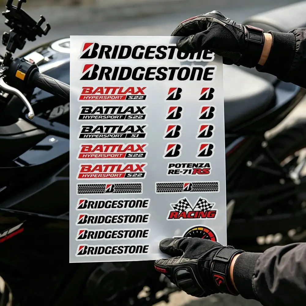 For Bridgestone Helmet Reflective Sticker Set Safety Decal for Motorcycle Bike Car  High Intensity Glow New Arrival