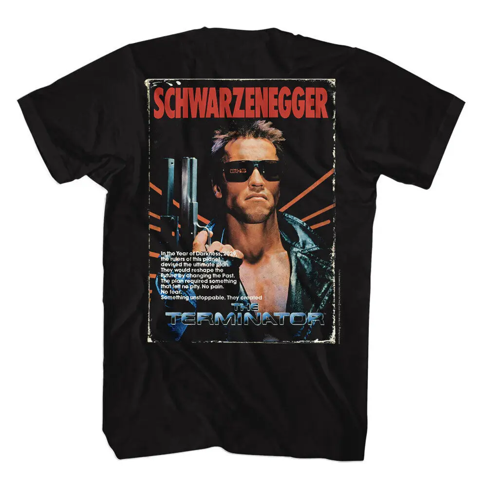 The Terminator sampul Film VHS ADO zenegger 45 kaus pria panjang