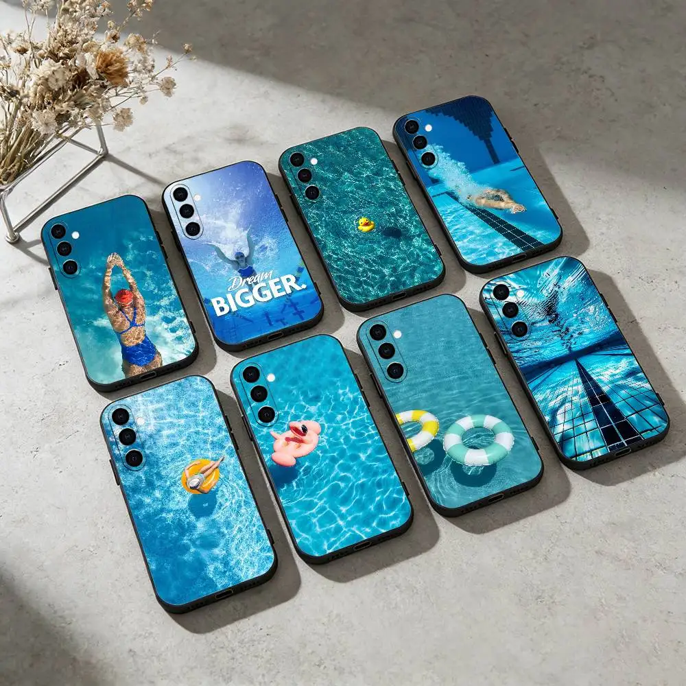 

Чехол для телефона с изображением бассейна для Samsung Galaxy A20,21s,22,31,32,52,53,72,73,80,91, мягкий черный корпус