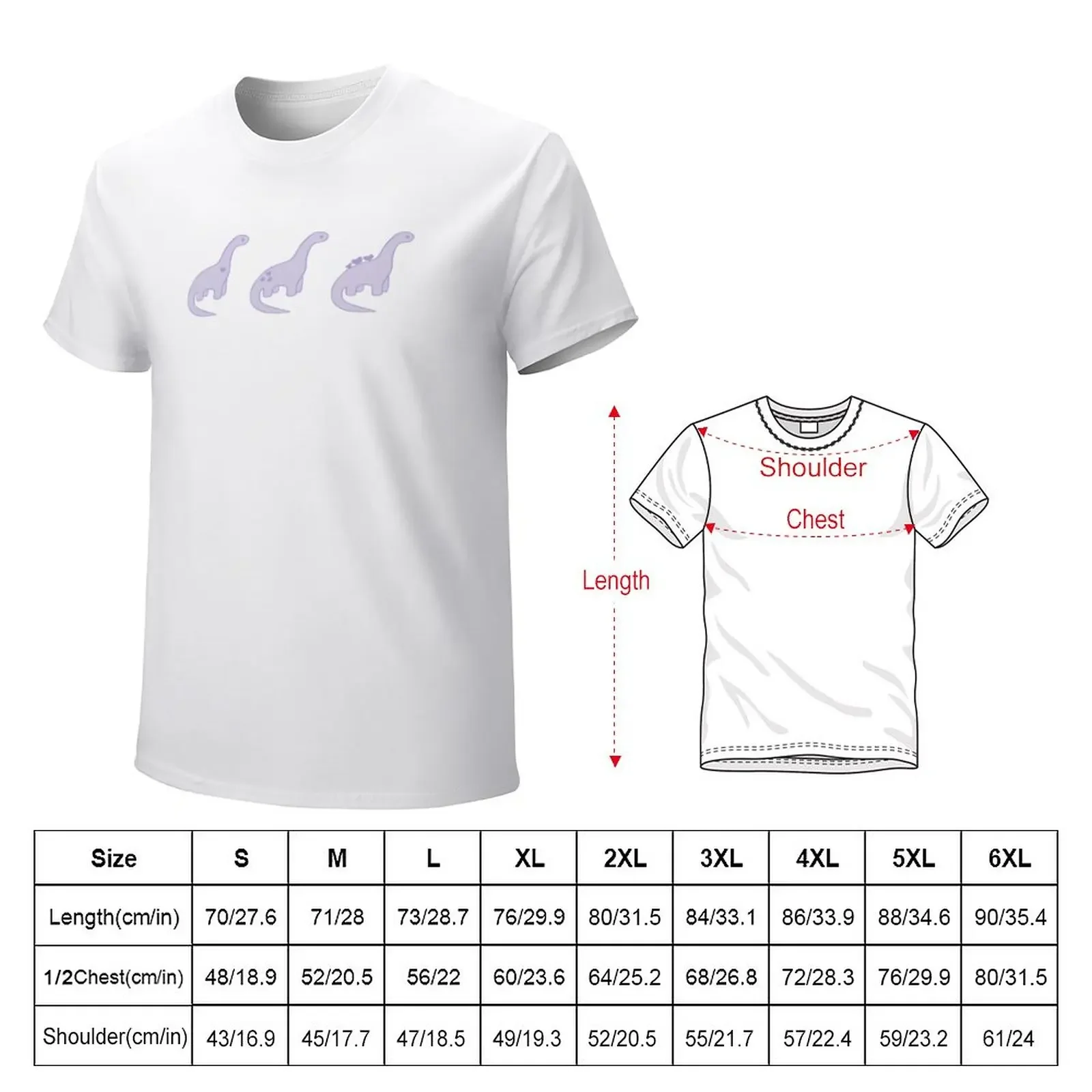 Lavender Heart Dinosaurs (White Background) T-Shirt customs design your own oversizeds men clothings