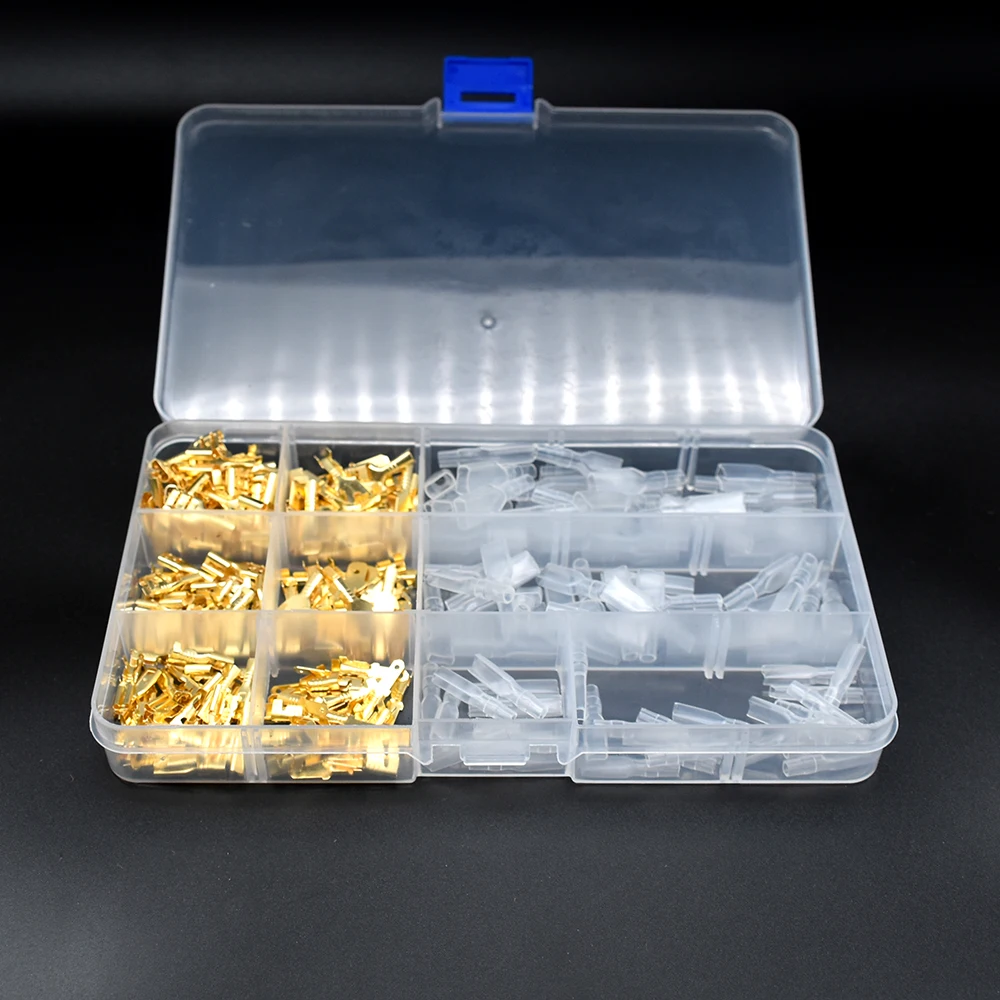 270Pcs 2.8/4.8/6.3mm Insulated Male Female Wire Connector Electrical Wire Crimp Terminals Spade Connectors Assorted Kit